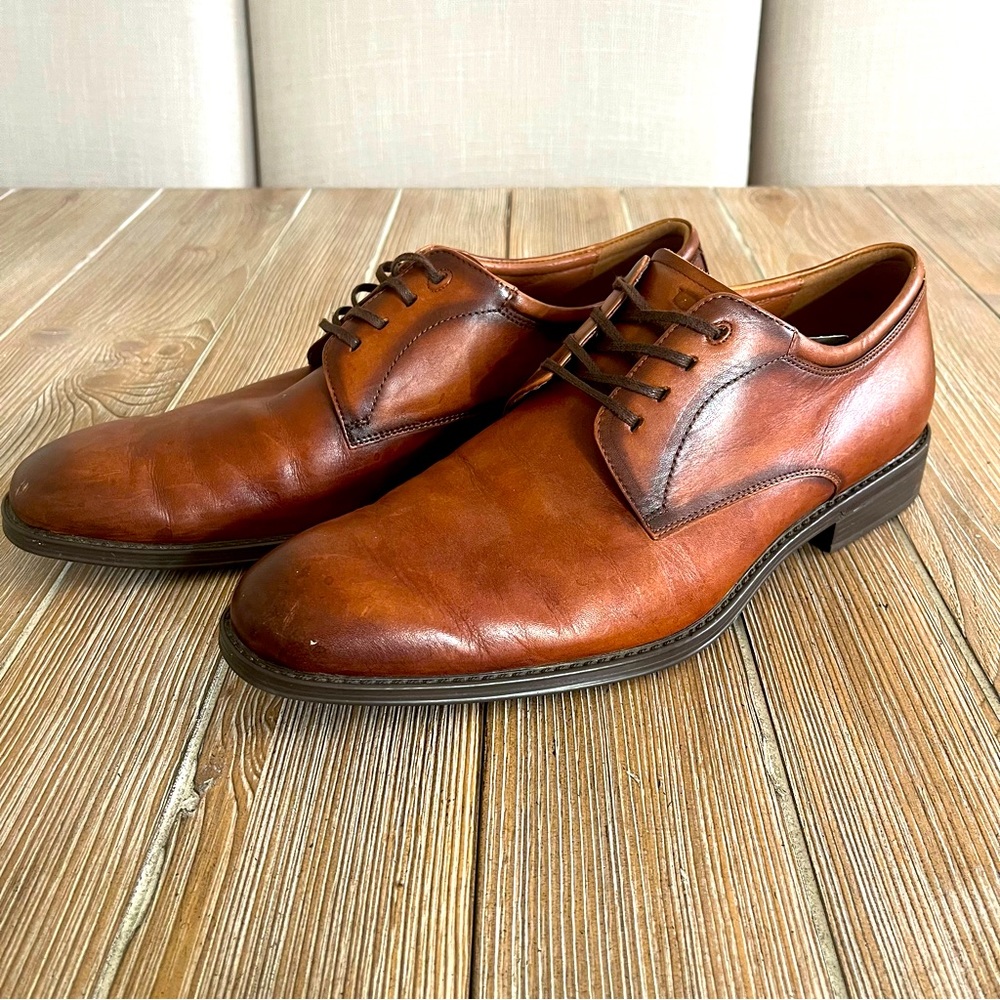 Florsheim Amelio Plain Oxford Brown Cognac Men's Dress Shoes Size 10